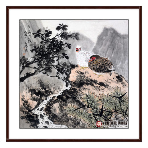 杨秀泽《空谷悠憩》68*68cm 花鸟斗方作品 餐厅/卧室挂画 商品图0