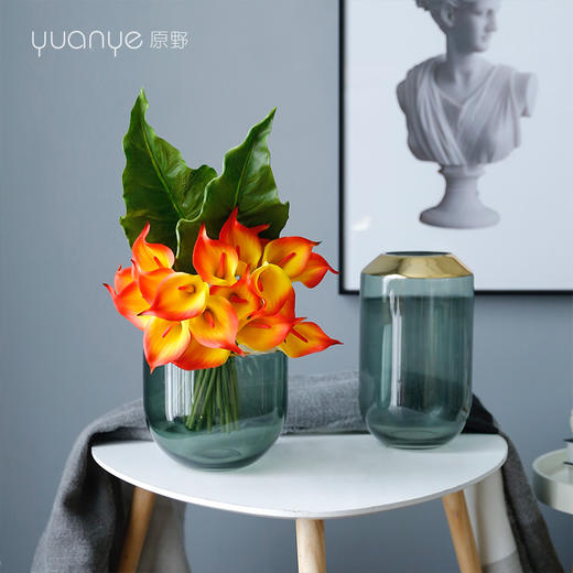 手感保湿马蹄莲仿真花假花海芋花摆件高档轻奢室内客厅装饰花摆设 商品图1