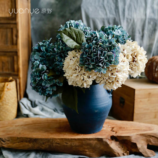 复古油画感梵高绣球花仿真花假花装饰花客厅餐桌婚礼手捧花摆设件 商品图0