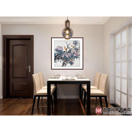 杨秀泽《赏春图》68*68cm 花鸟斗方作品 餐厅/卧室挂画 商品图2