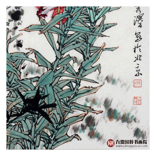 杨秀泽《朝晖》68*68cm 花鸟斗方作品 餐厅/卧室挂画 商品图6