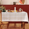 阳春小镇餐桌布艺长方形家用白色格纹桌布 商品缩略图2