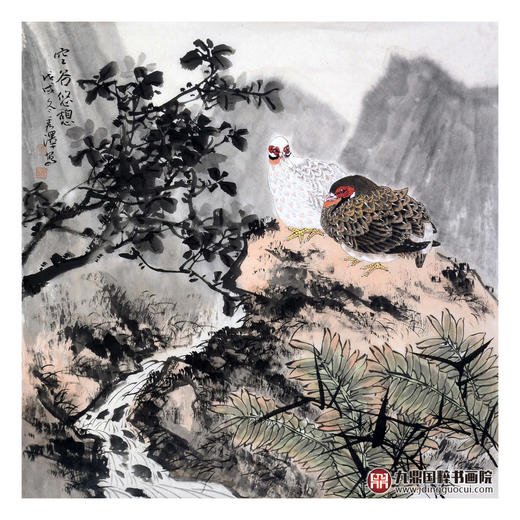 杨秀泽《空谷悠憩》68*68cm 花鸟斗方作品 餐厅/卧室挂画 商品图1