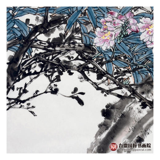 杨秀泽《赏春图》68*68cm 花鸟斗方作品 餐厅/卧室挂画 商品图5