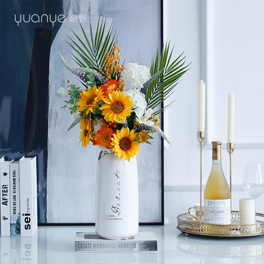 高档轻奢现代仿真花假花绢花酒店客厅玄关卧室餐桌茶几摆设件装饰 商品图2