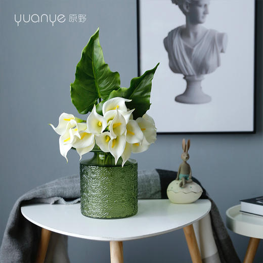 手感保湿马蹄莲仿真花假花海芋花摆件高档轻奢室内客厅装饰花摆设 商品图2