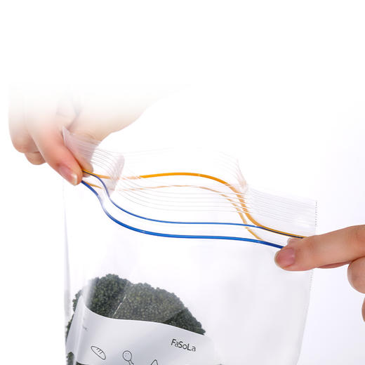 FaSoLa双层拉链式PE密实袋 双拉链密封 加厚水果食品冰箱保鲜袋 商品图4