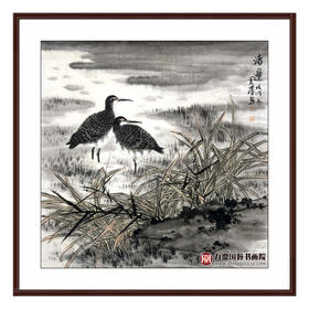 杨秀泽《渚边》68*68cm 花鸟斗方作品 餐厅/卧室挂画