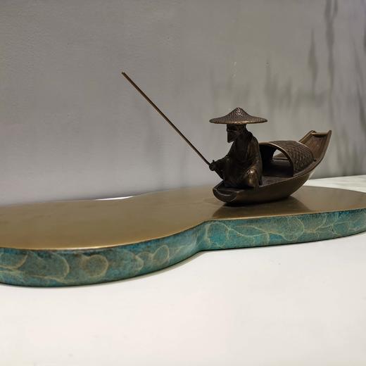 四季桃园-寒江雪 纯铜热着色 新中式家居客厅玄关高档家居摆件 时尚 大气 精美 摆件 商品图1