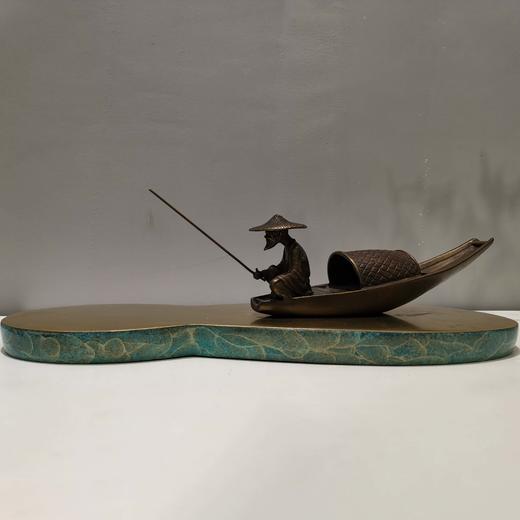 四季桃园-寒江雪 纯铜热着色 新中式家居客厅玄关高档家居摆件 时尚 大气 精美 摆件 商品图0