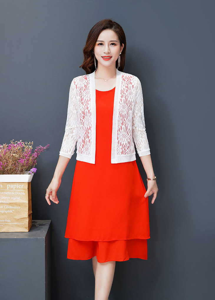 pdd-夏季中年女装短款蕾丝披肩外套