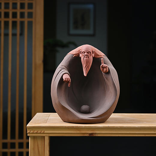 陶知然  大师级纯手工大老子金奖（紫砂） 书房茶台摆件新中式 商品图2