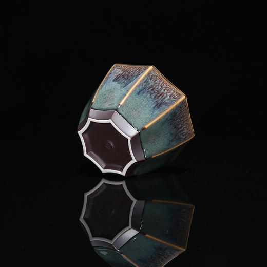 龙德堂陶艺 范泽锋烧 星月 天目盏《八面玲珑金边》库存咨询客服 商品图0