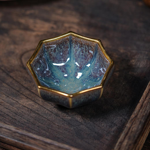 龙德堂陶艺 范泽锋烧 星月 天目盏《庄子八则金边》 库存咨询客服 商品图1