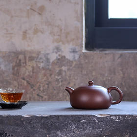 龙德堂陶艺 汤宣武制 《半月》 紫泥 350cc(库存请咨询客服)