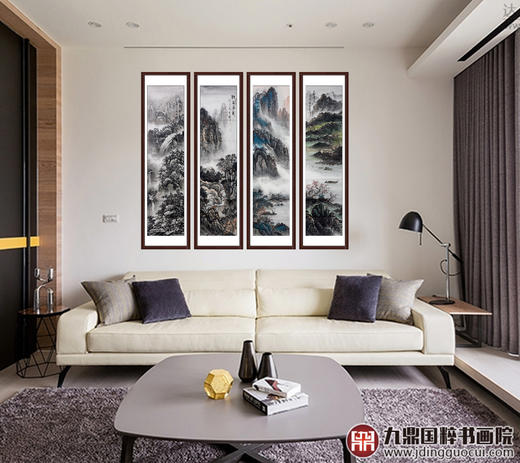 高云鹏《山水四条屏》34cm*138cm*4 山水四条屏作品 办公室/客厅挂画 商品图2