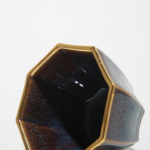 龙德堂陶艺 范泽锋烧 星月 天目盏《八面玲珑金边》库存咨询客服 商品图4