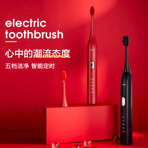 【蒂颂尼DSN-G1声波无线感应电动牙刷、2支装】充电声波清洁口腔护理牙刷 商品图0