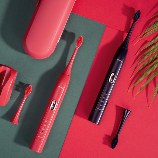 【蒂颂尼DSN-G1声波无线感应电动牙刷、2支装】充电声波清洁口腔护理牙刷 商品图3