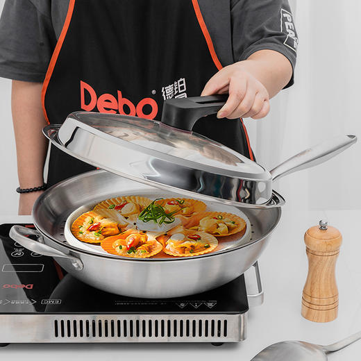 Debo 德里克蜂窝炒锅气悬浮不粘炒锅蒸锅多用锅 商品图3