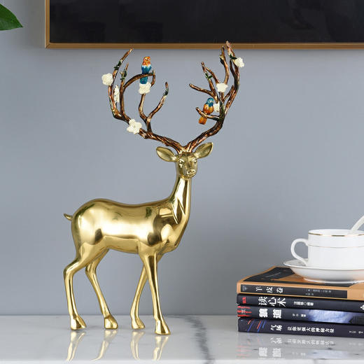 E-YM-FK082 珐琅+纯铜 对鹿摆件 商品图3