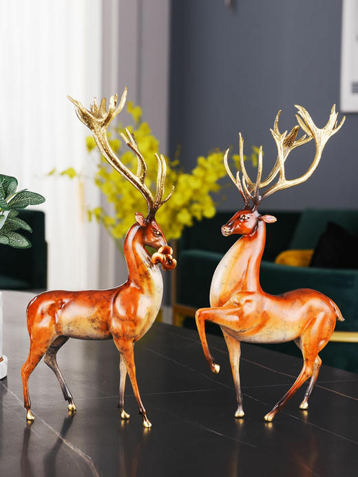 E-YM-FK124 彩铜鹿纯铜摆件 商品图2