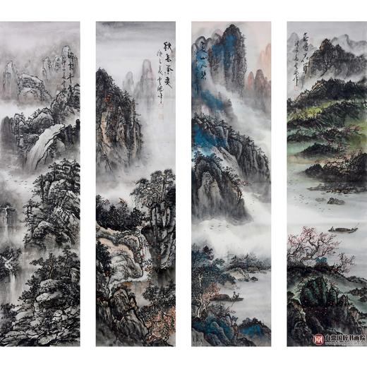 高云鹏《山水四条屏》34cm*138cm*4 山水四条屏作品 办公室/客厅挂画 商品图1