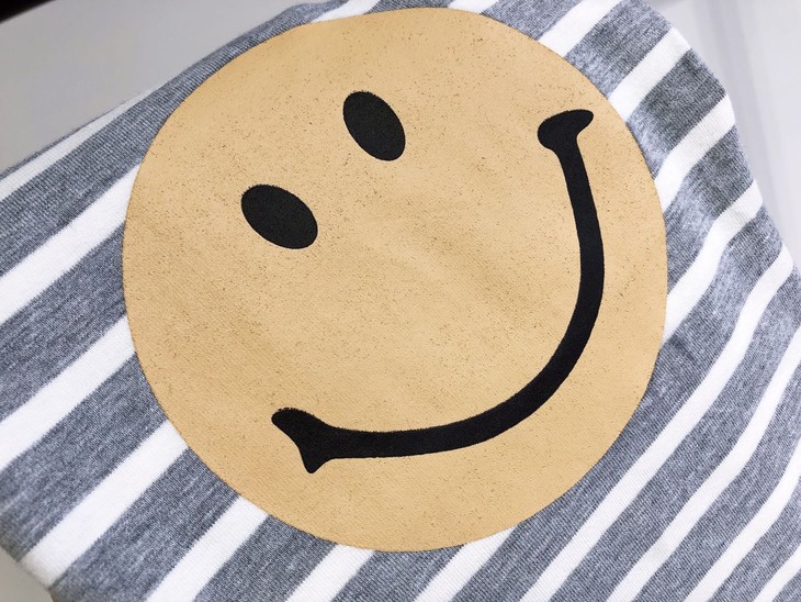 kapital 日本小众早秋治愈系清新蓝笑脸纯棉长袖t恤