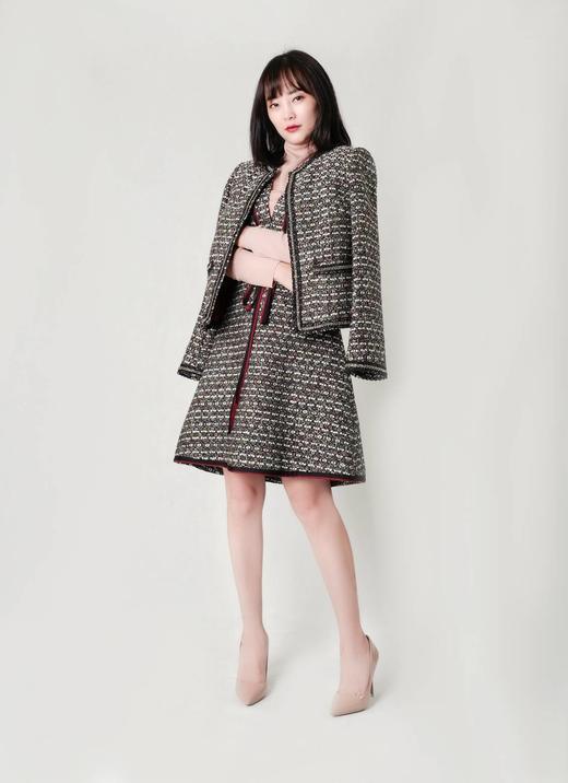 撞色织带V领背心裙 商品图3