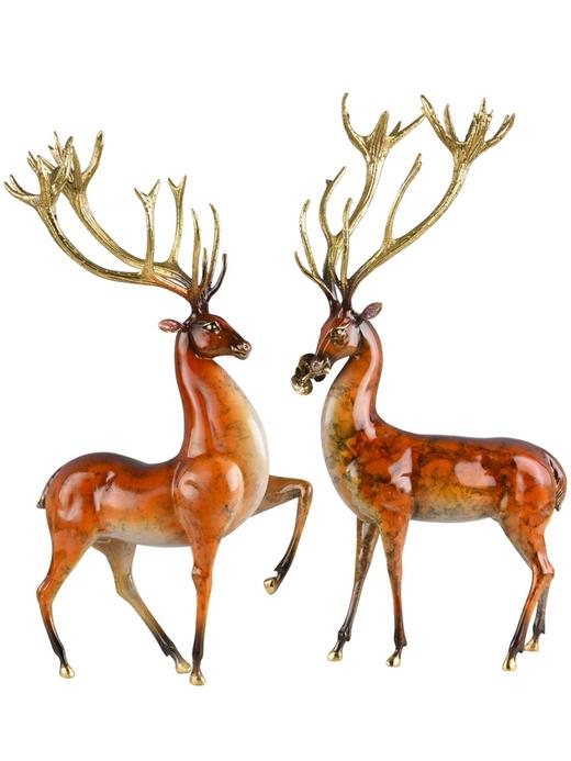 E-YM-FK124 彩铜鹿纯铜摆件 商品图3