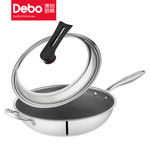 Debo 德里克蜂窝炒锅气悬浮不粘炒锅蒸锅多用锅 商品图5