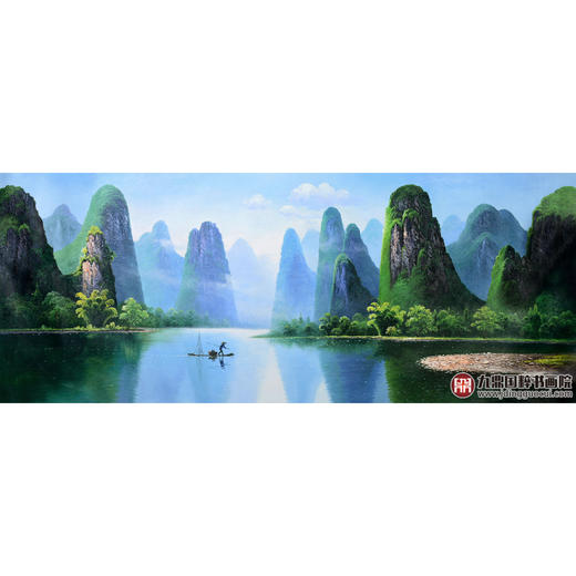 郑一坡《漓江山水》72×180cm 油画横幅作品 办公室/客厅挂画 商品图1