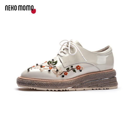 nekomomo漆皮碎花镶钻厚底布鲁克潮鞋 商品图2