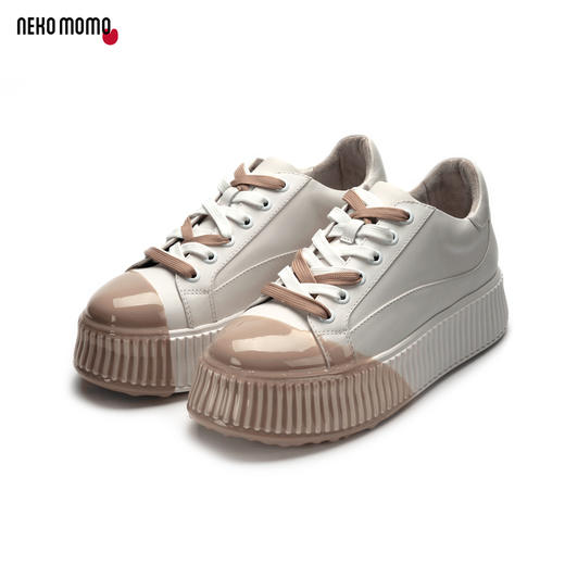 nekomomo秋季新款松糕厚底增高糖果色滴胶厚底小白鞋板鞋女旅游鞋 商品图1