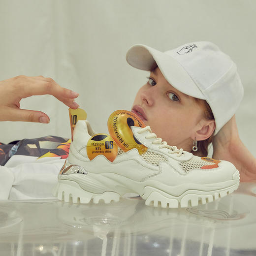 nekomomo2020年新款真皮网面ins潮厚底内增高运动老爹鞋米奇款 商品图4