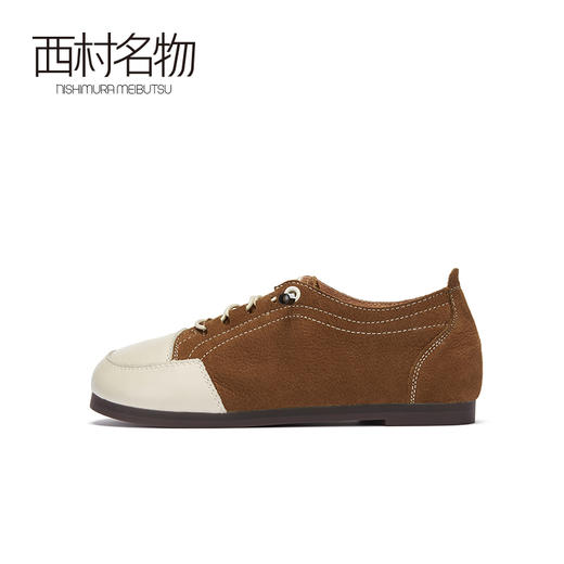 西村名物2020秋季新款豆豆鞋女牛皮革平底时尚舒适休闲鞋T20CM31681 商品图4