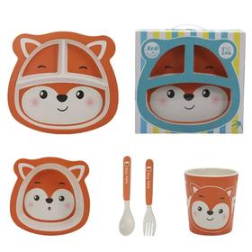 竹纤维儿童餐具套装卡通老虎家用婴儿辅食碗