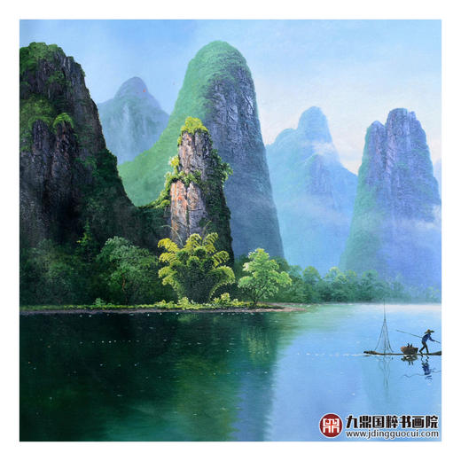 郑一坡《漓江山水》72×180cm 油画横幅作品 办公室/客厅挂画 商品图3