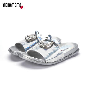 nekomomo2020年夏季新款牛皮轻便休闲镶钻女时装百搭外穿凉鞋M29BJ22241
