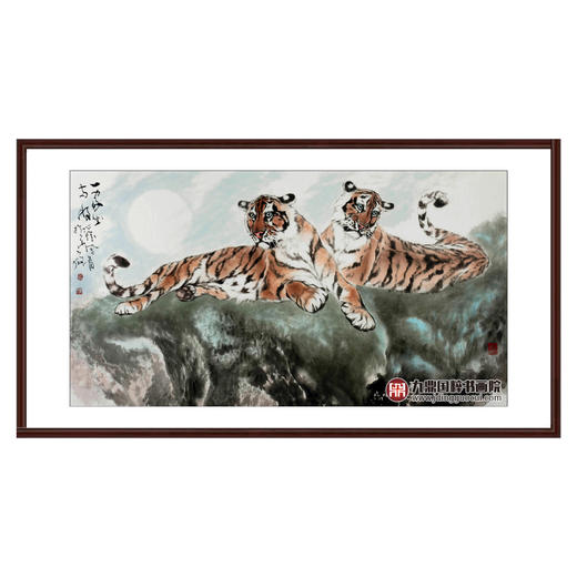 卢加《一家出两将》96*178cm 动物横幅作品 办公室挂画 商品图0