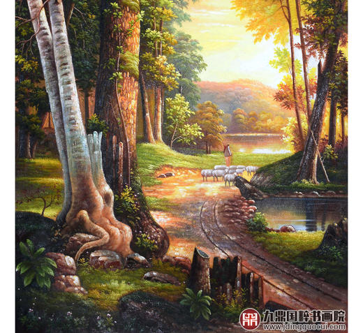 郑一坡《牧归图》80×160cm 油画竖幅作品 玄关/茶室/卧室挂画 商品图4