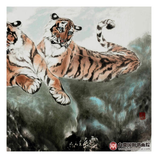 卢加《一家出两将》96*178cm 动物横幅作品 办公室挂画 商品图4