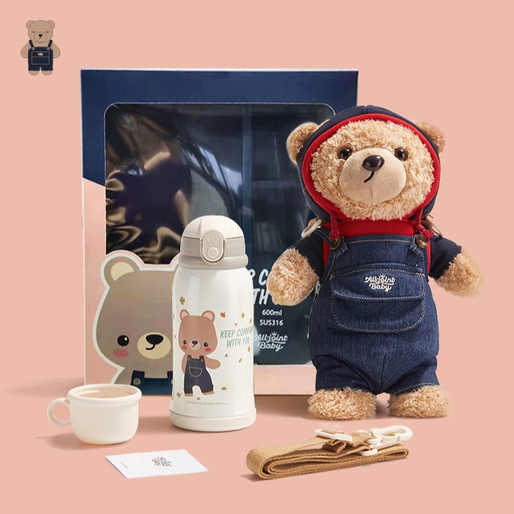 ALL JOINT大容量儿童公仔熊保温杯简约可爱