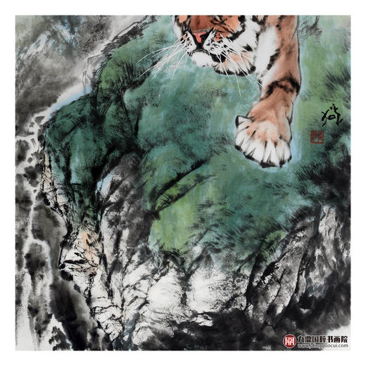 卢加《下山虎作品》96*178cm 动物竖幅作品 办公室挂画 商品图4