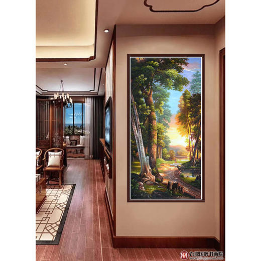 郑一坡《牧归图》80×160cm 油画竖幅作品 玄关/茶室/卧室挂画 商品图2