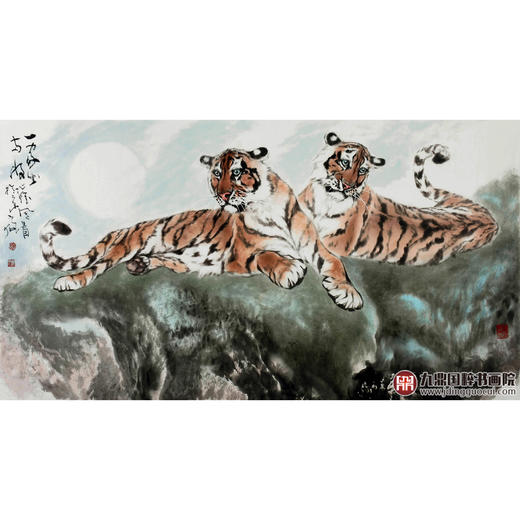 卢加《一家出两将》96*178cm 动物横幅作品 办公室挂画 商品图1