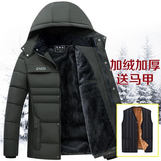 冬季新款棉服冬装棉袄 中年男士加绒外套款加厚棉衣 商品图3