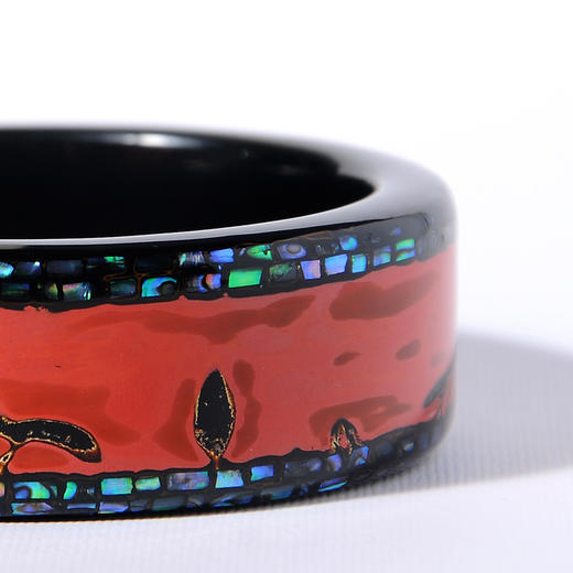 漆艺-银硃手镯 商品图3