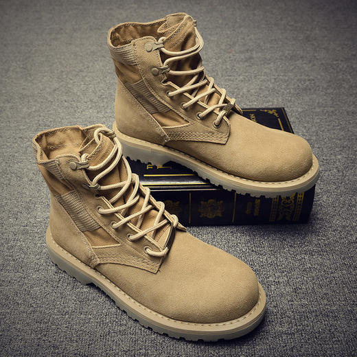 马丁靴男高帮冬季加绒马丁男靴情侣款靴子男中帮雪地靴工装靴军靴 商品图3