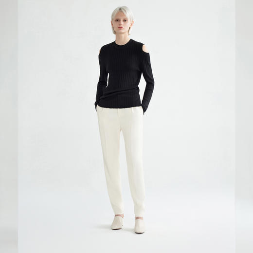 露肩修身针织上衣 商品图0